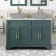 Lucia Midnight Green Cabinet with Marble Top 1200mm (Excludes Counter Top Basins) - Brass Knurled Handles