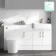 Harper Gloss White Combination Vanity Basin and Tucson Toilet 1500mm - Brushed Brass Accents