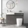 Foster Tungsten Grey Combination Vanity Basin and Boston Toilet 1200mm - Left Handed