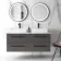 Elba Graphite Grey Double Wall Hung Drawer Vanity with Marble Top & Cody Basin 1200mm - Black Accents
