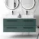 Elba Midnight Green Double Wall Hung Drawer Vanity with Marble Top & Cody Basin 1200mm - Black Accents