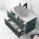 Elba Midnight Green Wall Hung Drawer Vanity 800mm (Excludes Counter Top Basin) - Black Accents