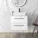 Elba Gloss White Wall Hung Drawer Vanity with Marble Top & Cody Basin 600mm - Black Accents