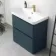 Corsica Inky Blue Basin Drawer Vanity 800mm