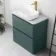 Corsica Midnight Green Vanity Drawer with Marble Top & Curved Counter Top Basin 800mm