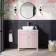 Bermuda Cashmere Pink Vanity with Marble Top & Curved Counter Top Basin 800mm