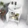 Quartz Gloss White Combination Vanity Basin and Houston Toilet 1050mm - Black Accents