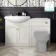 Capri Cotton White Basin Vanity and Back To Wall Unit 1350mm (Excludes Toilet) - Chrome Handles