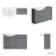 Capri Fog Grey Basin Vanity and Back To Wall Unit 1350mm (Excludes Toilet) - Chrome Handles