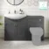 Capri Slate Grey Basin Vanity and Back To Wall Unit 1350mm (Excludes Toilet) - Chrome Handles