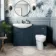 Capri Navy Blue Combination Vanity Basin and Austin Toilet 1350mm - Chrome Handles