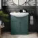Capri Mystic Green Vanity with Semi Recessed Basin 750mm - Brushed Handles