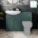 Capri Mystic Green Basin Vanity and Back To Wall Unit 1150mm (Excludes Toilet) - Chrome Handles
