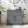 Milos Fog Grey Vanity with Oval Basin 800mm - Traditional Handles