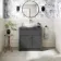 Milos Slate Grey Vanity with Oval Basin 800mm - Brushed Handles