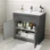 Milos Slate Grey Combination Vanity Basin and Denver Toilet 1300mm - Chrome Handles