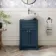 Milos Navy Blue Vanity with Oval Basin 500mm - Brushed Handles
