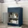 Milos Navy Blue Vanity with Troy Basin 600mm - Brushed Handles