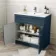 Milos Navy Blue Basin Vanity 800mm - Brushed Handles