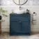 Milos Navy Blue Vanity with Oval Basin 800mm - Brushed Handles