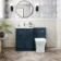 Milos Navy Blue Combination Vanity Basin and Houston Toilet 1100mm - Chrome Handles