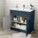 Milos Navy Blue Basin Vanity 800mm - Traditional Handles