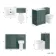 Milos Mystic Green Combination Vanity Basin and Austin Toilet 1100mm - Chrome Handles