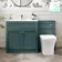 Milos Mystic Green Combination Vanity Basin and Houston Toilet 1300mm - Chrome Handles