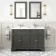 Lucia Graphite Grey Double Basin Vanity 1200mm - Brushed Brass Accents