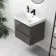 Corsica Tungsten Grey Wall Hung Basin Drawer Vanity 600mm