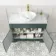 Lucia Midnight Green Vanity with Marble Top & Oval Counter Top Basin 1030mm - Brass Knurled Handles