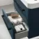 Omaha Navy Blue Wall Hung Basin Drawer Vanity 600mm - Black Accents