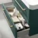 Omaha Mystic Green Wall Hung Basin Drawer Vanity 800mm - Brushed Brass Accents