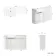 Sicily Fluted Coastal White Basin Vanity and Back To Wall Toilet Unit 1200mm (Excludes Toilet) - Black Accents - Left Handed