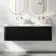 Sorrento Fluted Matt Black Wall Hung Drawer Vanity with Matt White Double Basin 1200mm