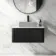 Sorrento Fluted Matt Black Wall Hung Drawer Vanity with Marble Top 800mm - Excludes Counter Top Basin