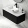 Sorrento Fluted Matt Black Wall Hung Drawer Vanity with Marble Top & Reno Basin 1000mm