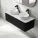 Sorrento Fluted Matt Black Double Wall Hung Drawer Vanity with Marble Top & Nevis Basin 1200mm