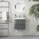 Corsica Storm Grey Wall Hung Slimline Basin Drawer Vanity 500mm