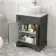 Lucia Graphite Grey Vanity with Marble Top & Oval Counter Top Basin 640mm