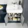 Monaco Inky Blue Basin Vanity and Back To Wall Unit 1500mm (Excludes Pan & Cistern)