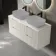Crete Fluted Linen White Double Wall Hung Drawer Vanity with Marble Top 1200mm - Excludes Counter Top Basin