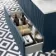 Crete Fluted Navy Blue Wall Hung Drawer Vanity with Marble Top & Curved Basin 800mm