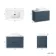 Crete Fluted Navy Blue Wall Hung Drawer Vanity with Marble Top & Marin Basin 800mm