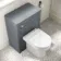 Capri Fog Grey Combination Vanity Basin and Denver Toilet 1350mm - Chrome Handles