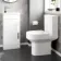 Avon Gloss White Cloakroom Floor Standing Basin Vanity 400mm and Toilet Set