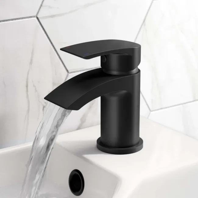 Severn Matt Black Cloakroom Basin Mixer Tap