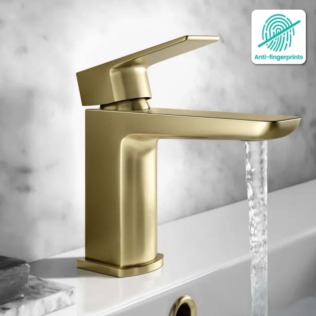 Ribble Brushed Brass Basin Mixer Tap