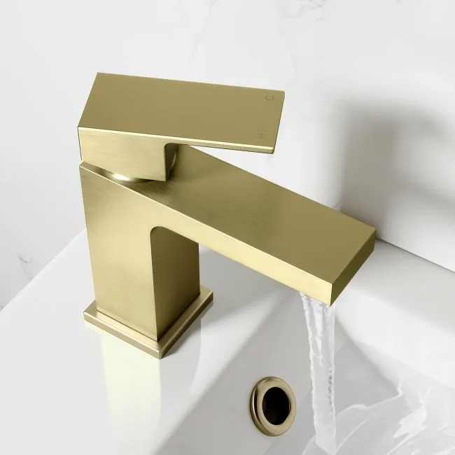 Tamar Brushed Brass Cloakroom Basin Mixer Tap