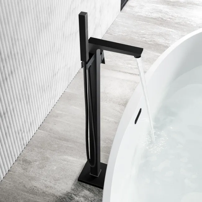 Soar Matt Black Freestanding Bath Shower Mixer Tap